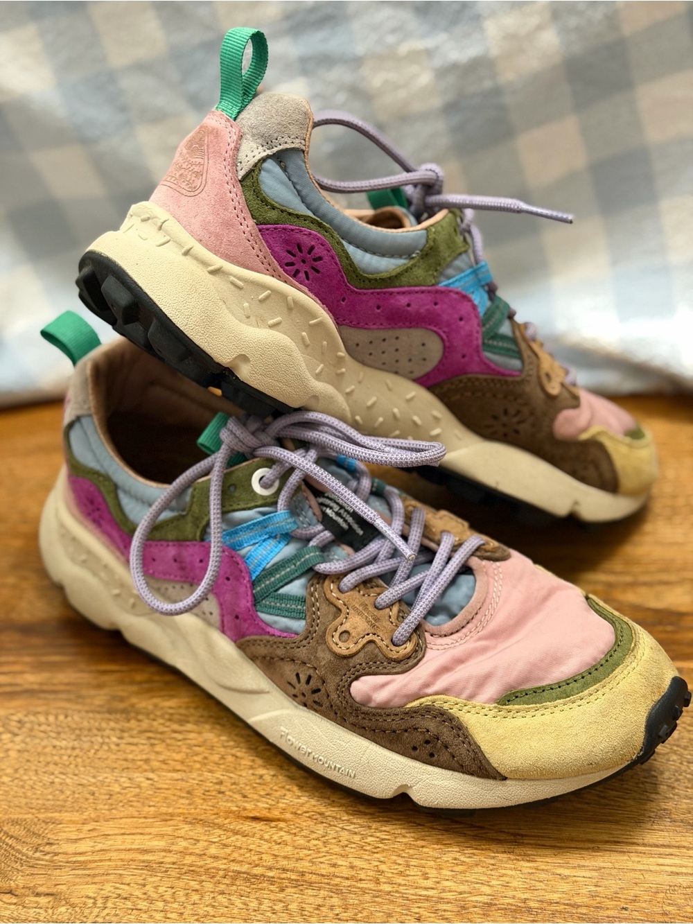 Women’s Flower Mountain Yamano 3 Multi-Color Suede Cork insole Athletic Sneakers